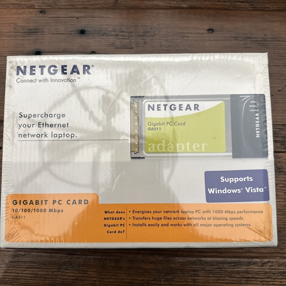 NEW Netgear Gigabit PC Card 10\100\1000 Mbps. GA511NA